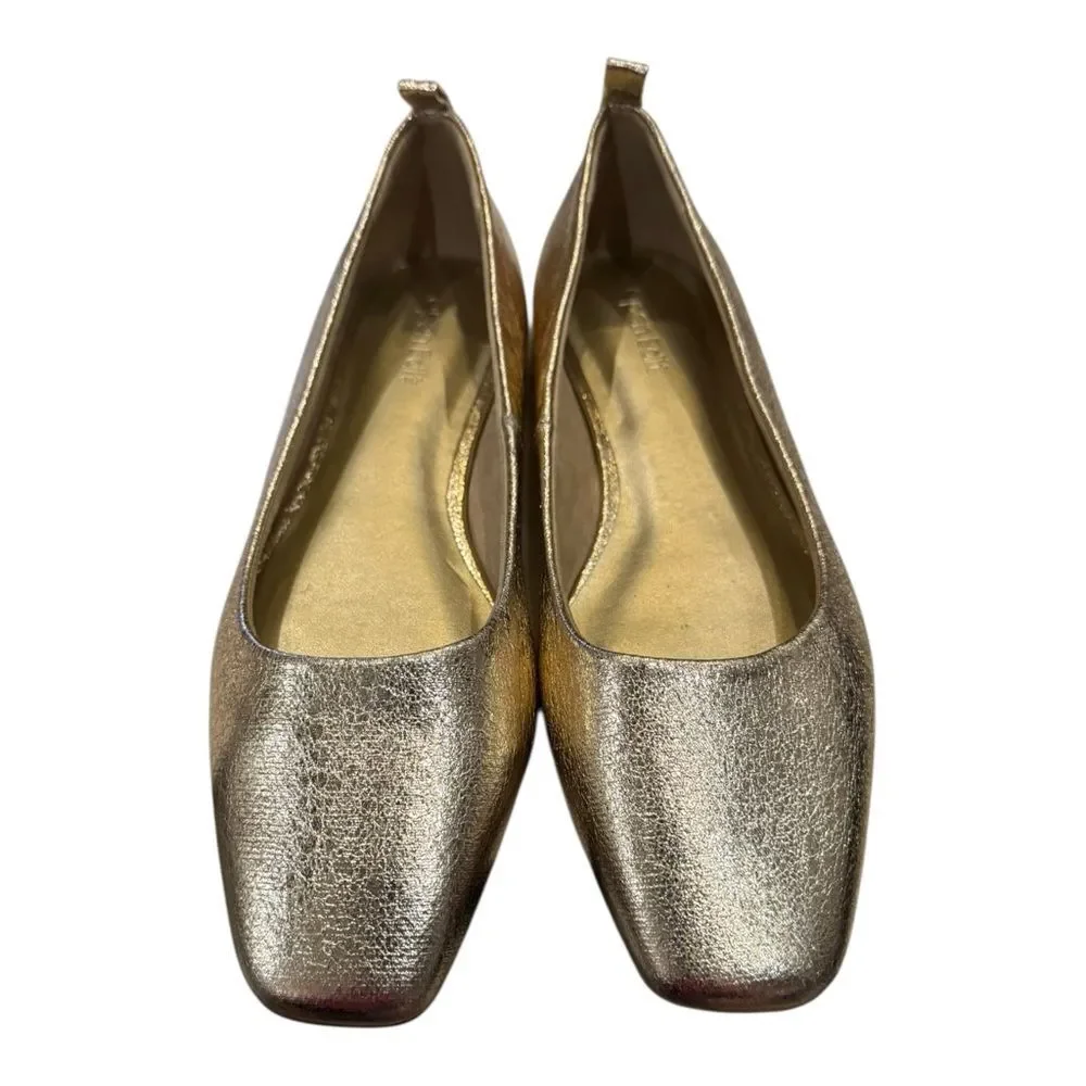 Open Edit Nordstrom Metallic Gold Women's Slip-On Flats 7.5